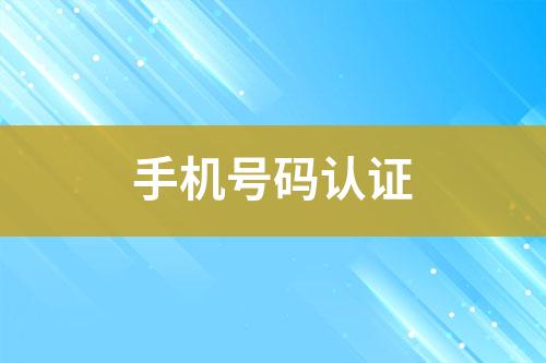 手機(jī)號(hào)碼認(rèn)證
